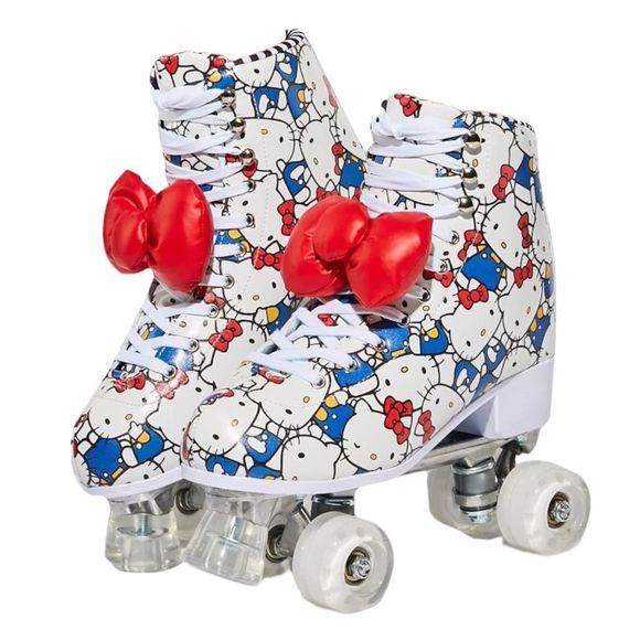 Hello Kitty Other - NIB Hello Kitty Adventure Awaits Rollerskates Red Puff Bow Graphic Print Women 8
